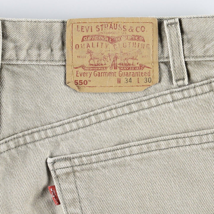 90'S Levi's 550 Relaxed Fit Tapered Denim Pants Made in USA Men's W34 Vintage cotton Khaki type Vintage Second Hand