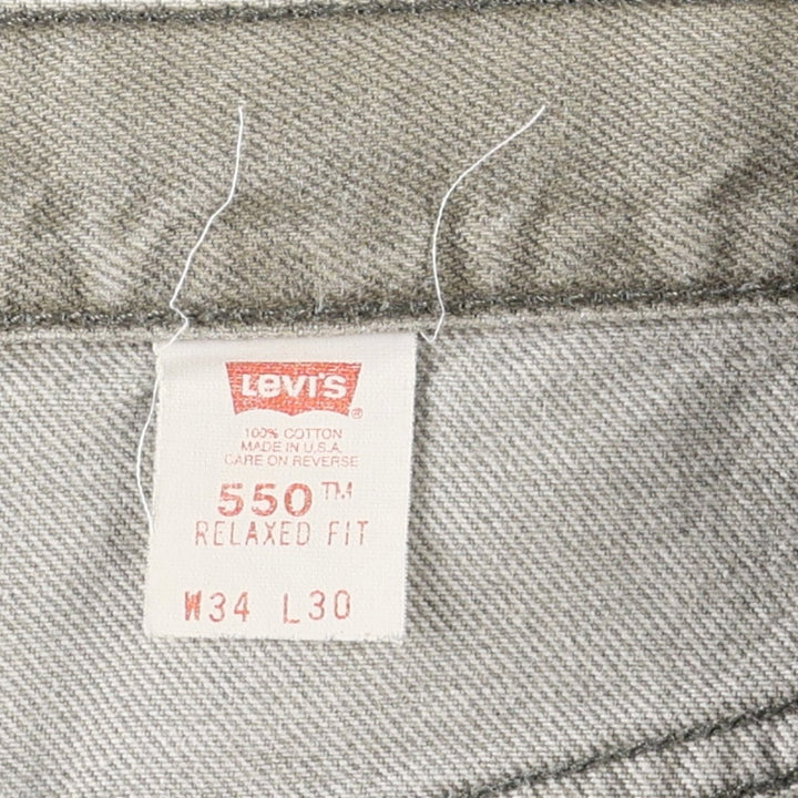90'S Levi's 550 Relaxed Fit Tapered Denim Pants Made in USA Men's W34 Vintage cotton Khaki type Vintage Second Hand
