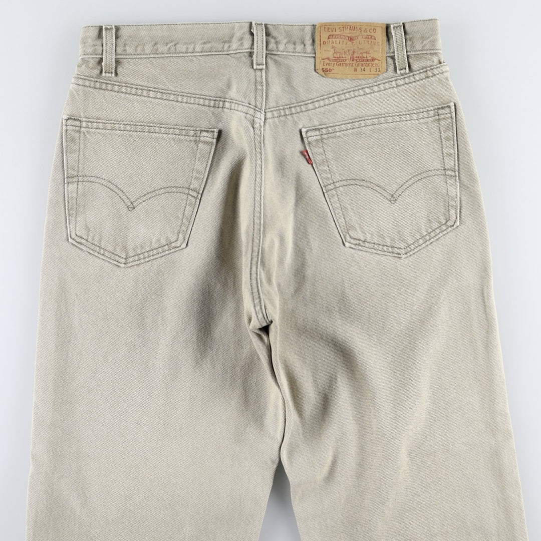 90'S Levi's 550 Relaxed Fit Tapered Denim Pants Made in USA Men's W34 Vintage cotton Khaki type Vintage Second Hand