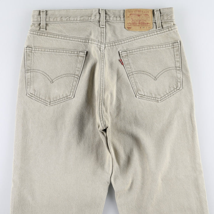 90'S Levi's 550 Relaxed Fit Tapered Denim Pants Made in USA Men's W34 Vintage cotton Khaki type Vintage Second Hand