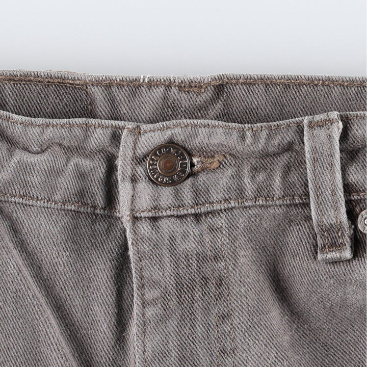 90'S Levi's 550 Relaxed Fit Tapered Leg Tapered Denim Pants, Painted Orange Tab, Made in USA, Men's Size W34 (approx.) cotton gray type Vintage Second Hand
