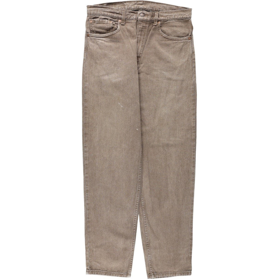 Levi's 550-0948 Tapered Denim Pants, Made in USA, Men's Size W34 (approx.) cotton Khaki type beige Vintage Second Hand