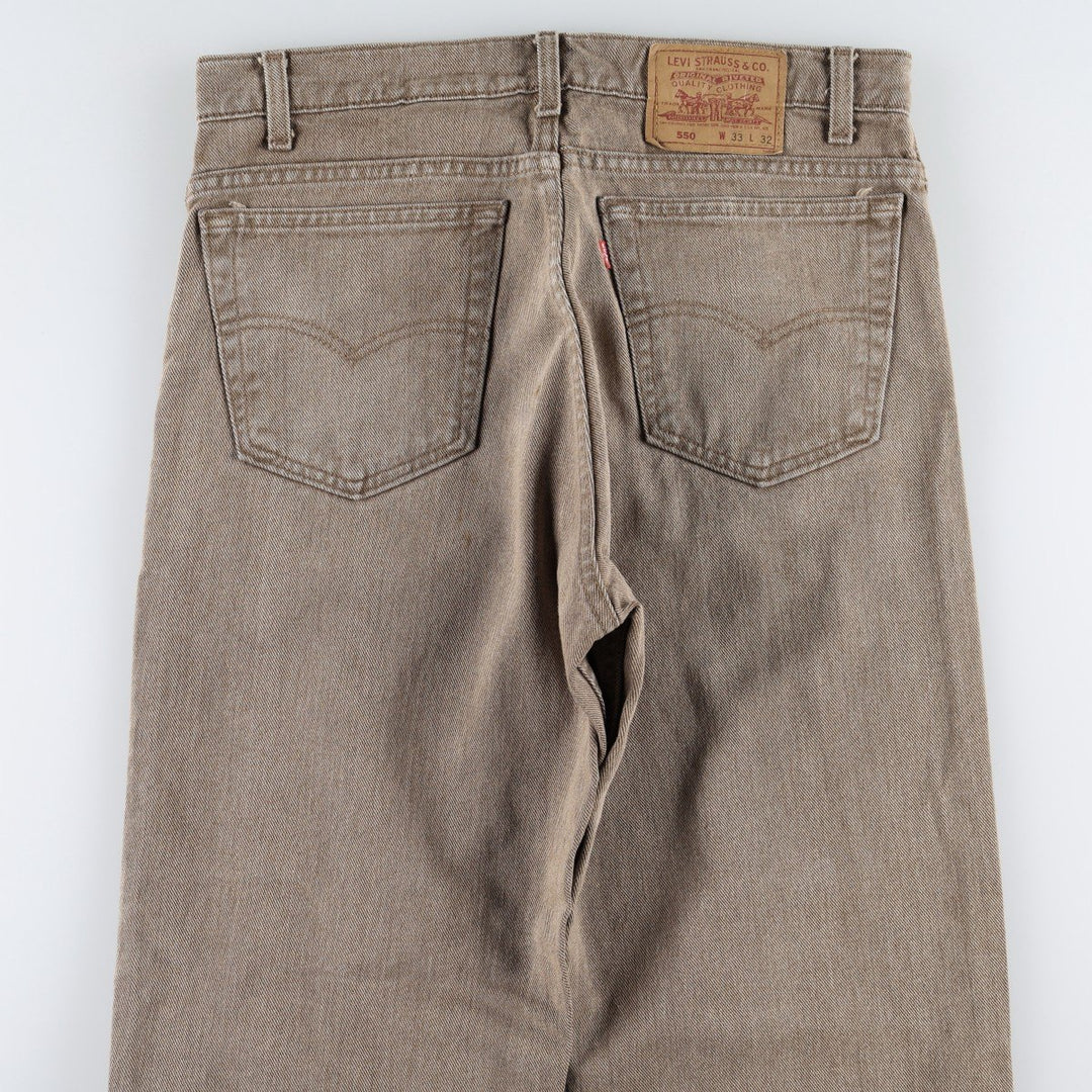 Levi's 550-0948 Tapered Denim Pants, Made in USA, Men's Size W34 (approx.) cotton Khaki type beige Vintage Second Hand