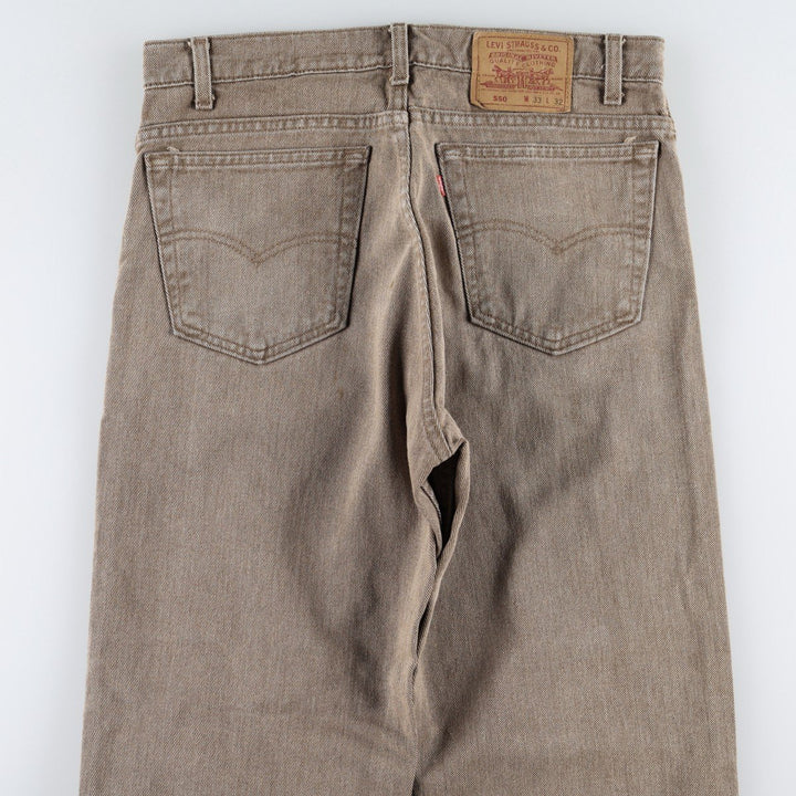 Levi's 550-0948 Tapered Denim Pants, Made in USA, Men's Size W34 (approx.) cotton Khaki type beige Vintage Second Hand