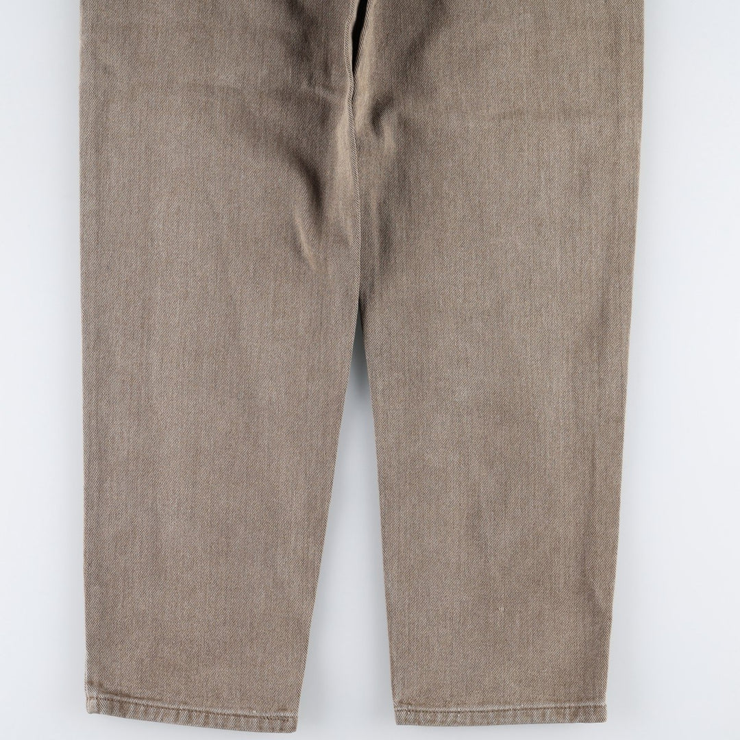 Levi's 550-0948 Tapered Denim Pants, Made in USA, Men's Size W34 (approx.) cotton Khaki type beige Vintage Second Hand
