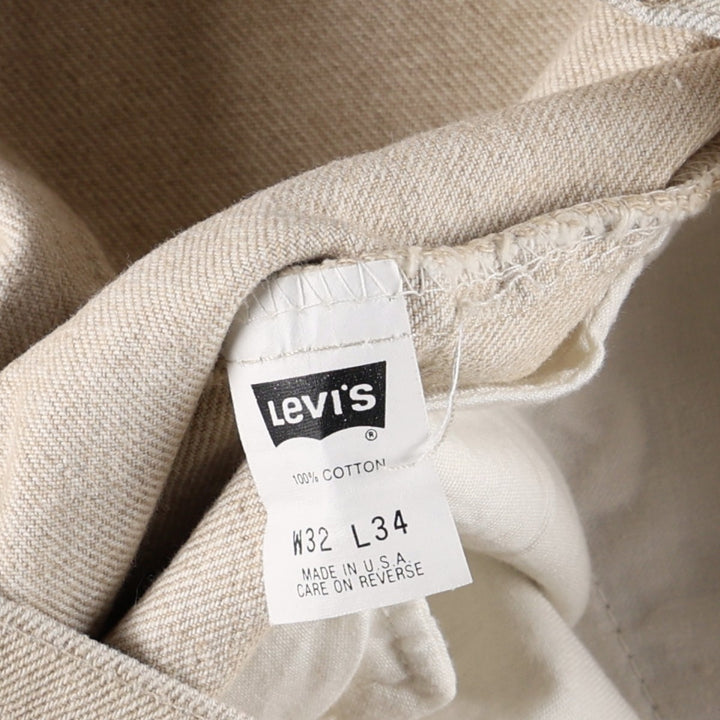 1990'S Levi's 550-4824 Tapered Denim Pants, Made in USA, Men's Size W32 (approx.), Vintage cotton Beige type Vintage Second Hand