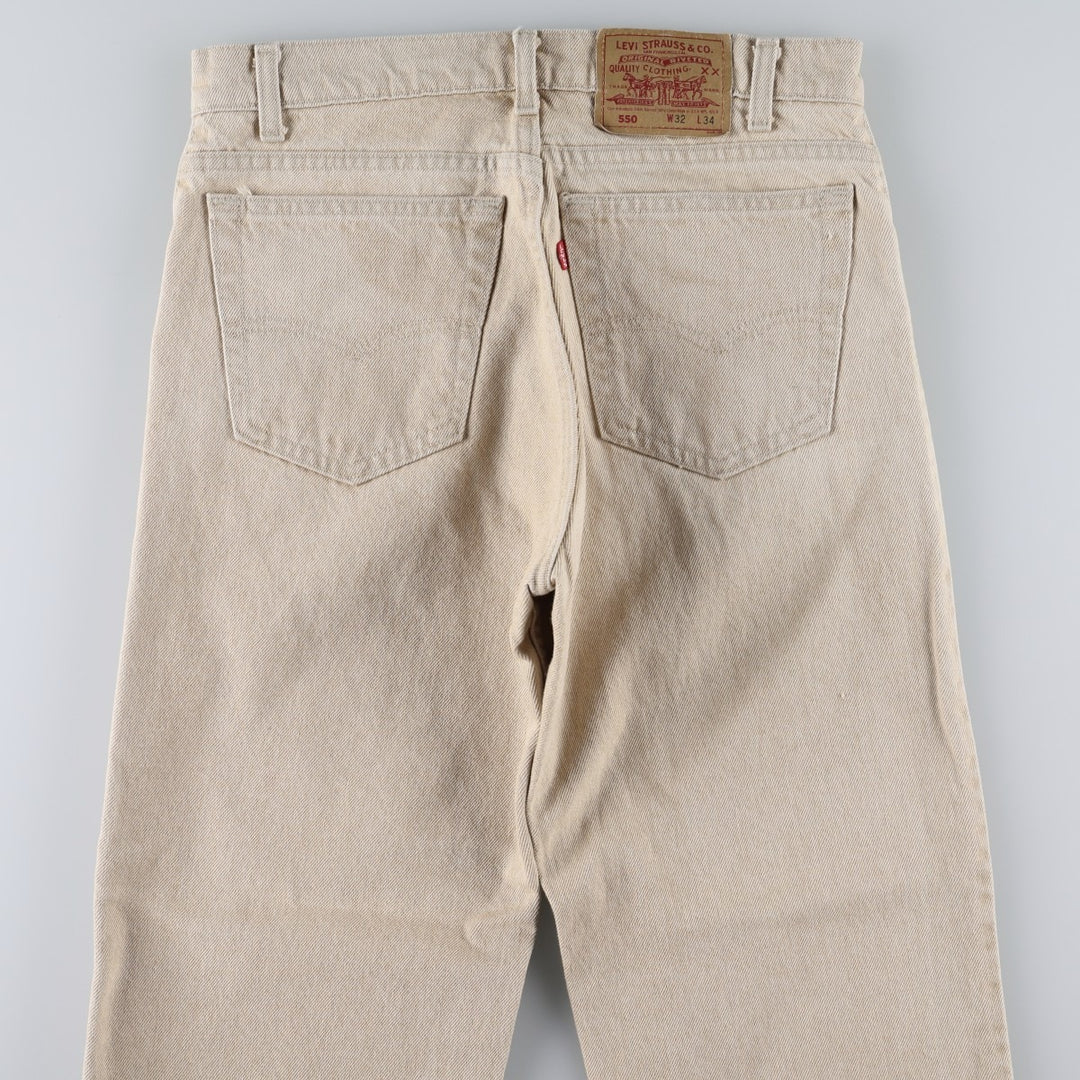 1990'S Levi's 550-4824 Tapered Denim Pants, Made in USA, Men's Size W32 (approx.), Vintage cotton Beige type Vintage Second Hand