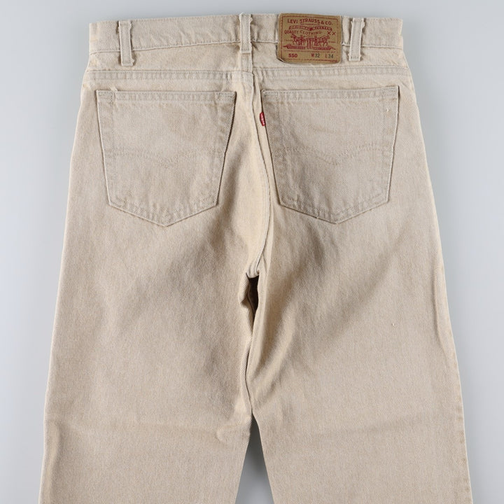 1990'S Levi's 550-4824 Tapered Denim Pants, Made in USA, Men's Size W32 (approx.), Vintage cotton Beige type Vintage Second Hand