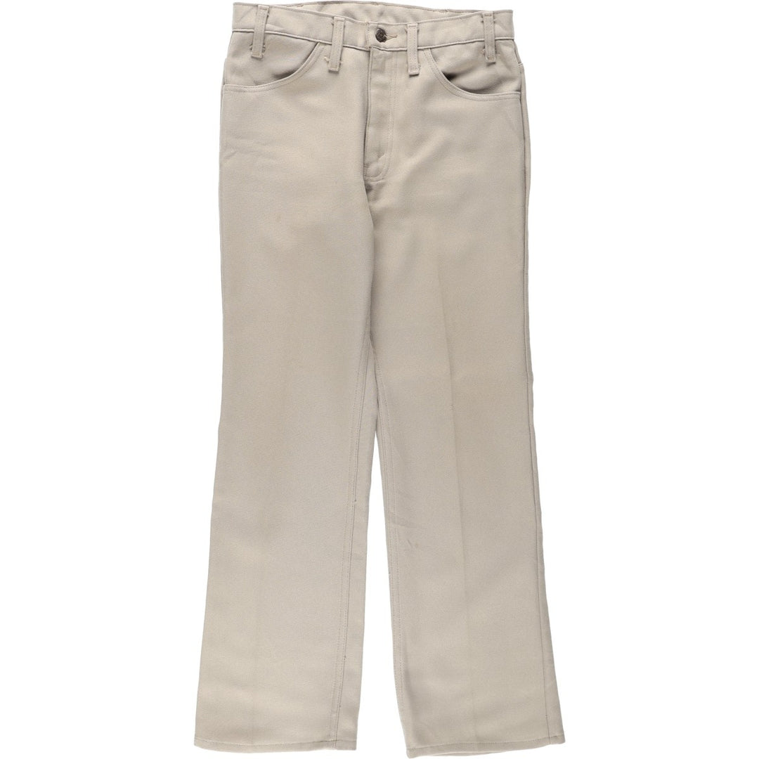 1980'S Levi's STA-PREST 10517-6122 Flare Pants, Made in USA, Men's W30 equivalent, Vintage polyester Beige type Vintage Second Hand