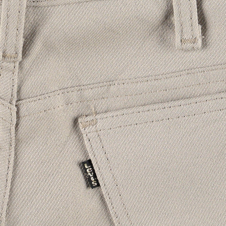 1980'S Levi's STA-PREST 10517-6122 Flare Pants, Made in USA, Men's W30 equivalent, Vintage polyester Beige type Vintage Second Hand