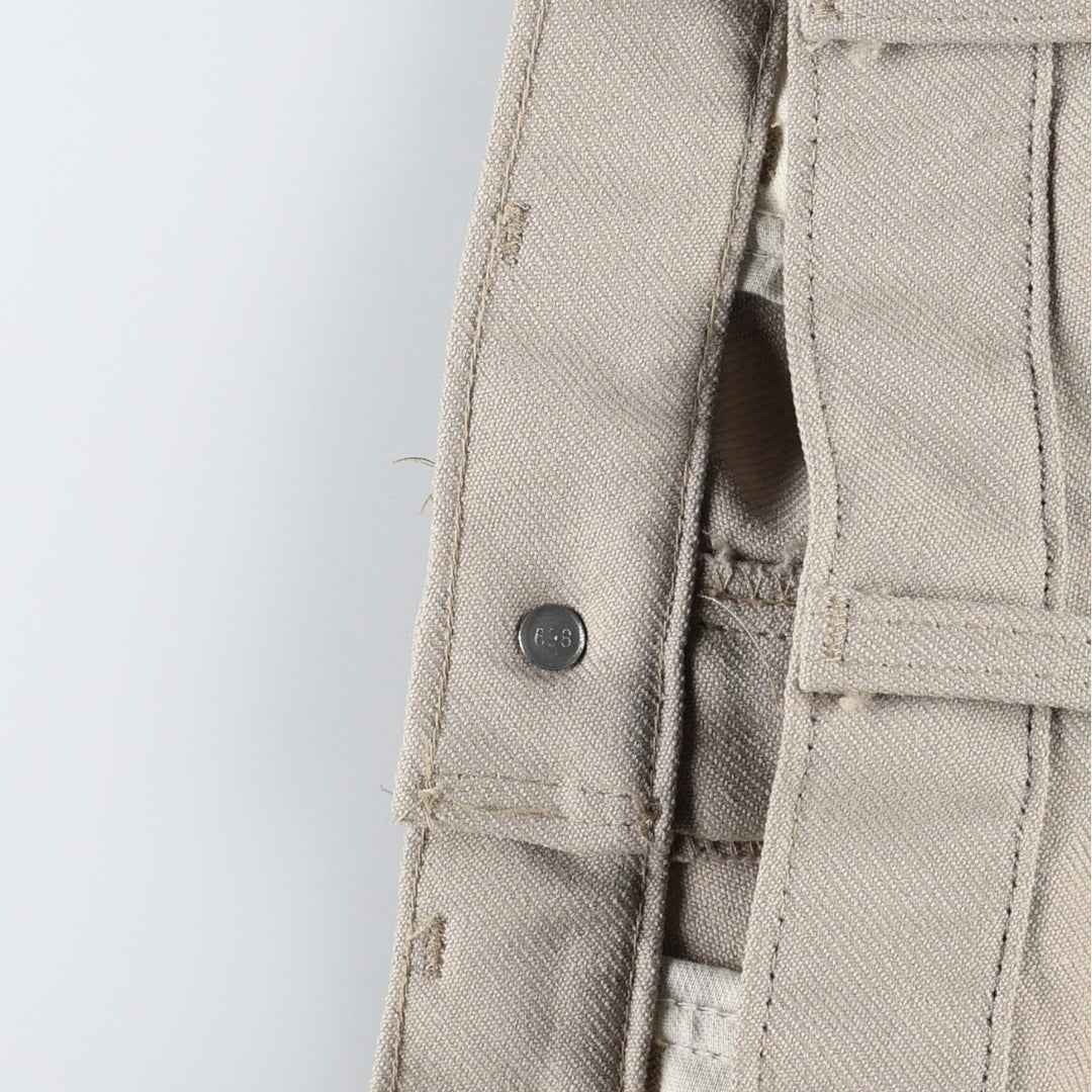 1980'S Levi's STA-PREST 10517-6122 Flare Pants, Made in USA, Men's W30 equivalent, Vintage polyester Beige type Vintage Second Hand