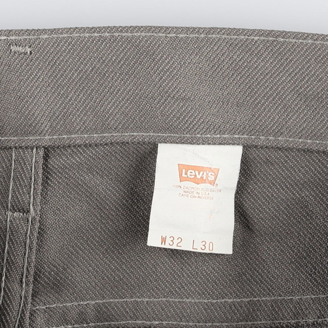 1990'S Levi's 10517-6126 Slacks Pants, Made in USA, Men's W33 (approx.), Vintage polyester Khaki type Vintage Second Hand