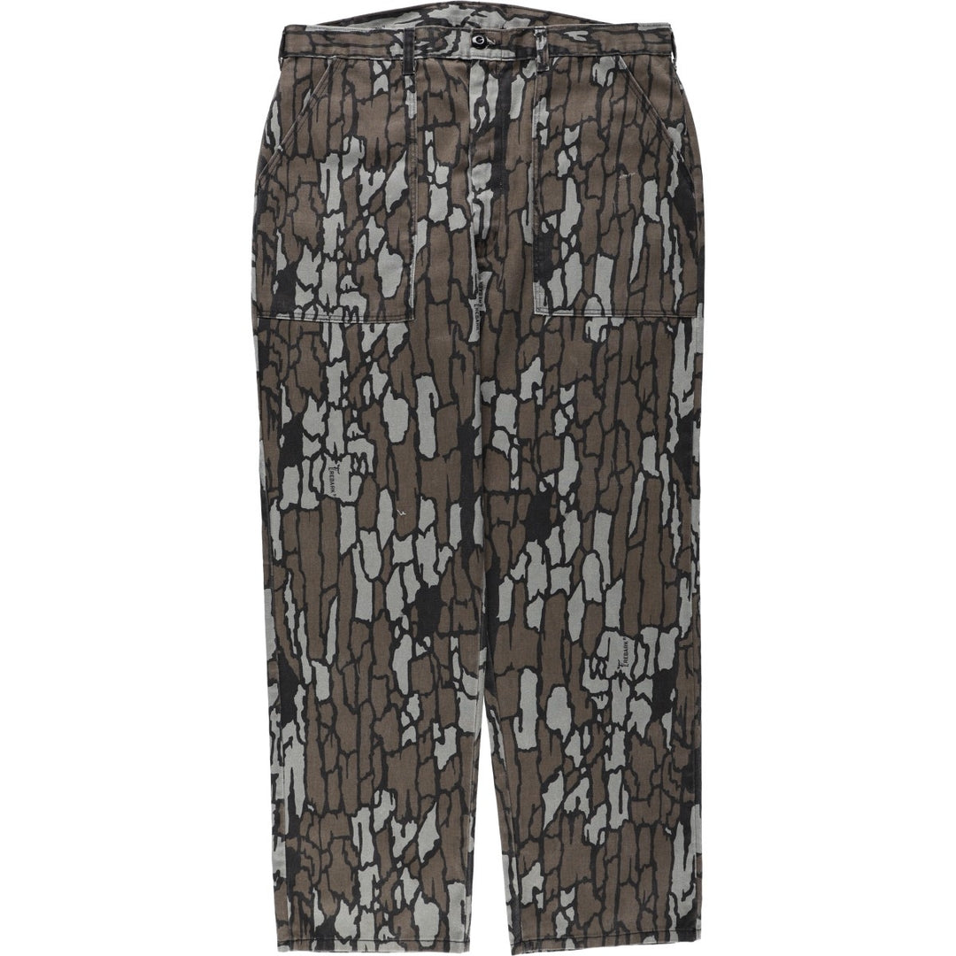 1990'S Civilian Camouflage Pattern Treebark Camo Military Baker Pants Men's W37 (approx.) Vintage unclear brown type Vintage Second Hand
