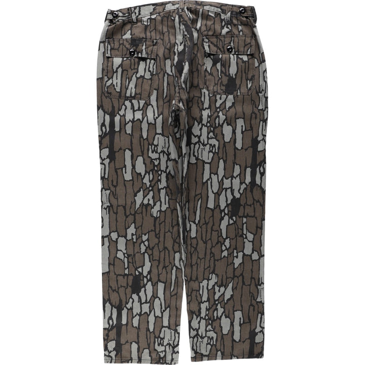 1990'S Civilian Camouflage Pattern Treebark Camo Military Baker Pants Men's W37 (approx.) Vintage unclear brown type Vintage Second Hand