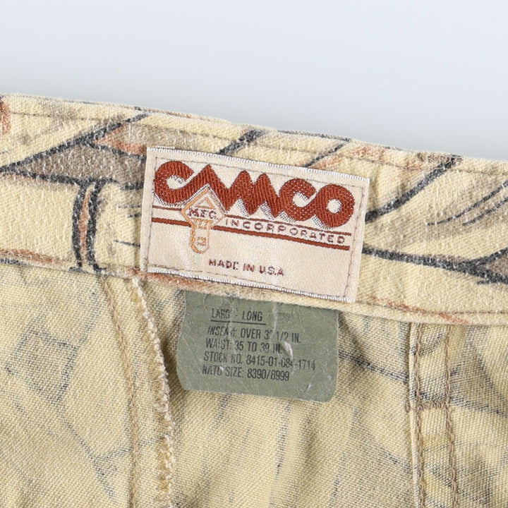 1990'S Civilian CAMCO Camouflage Pattern Cornfield Camo Military Cargo Pants, Made in USA, Men's W36 (approx.), Vintage cotton Beige type Vintage Second Hand
