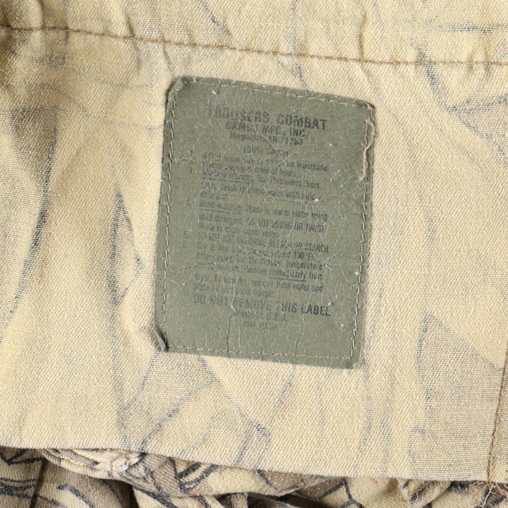 1990'S Civilian CAMCO Camouflage Pattern Cornfield Camo Military Cargo Pants, Made in USA, Men's W36 (approx.), Vintage cotton Beige type Vintage Second Hand