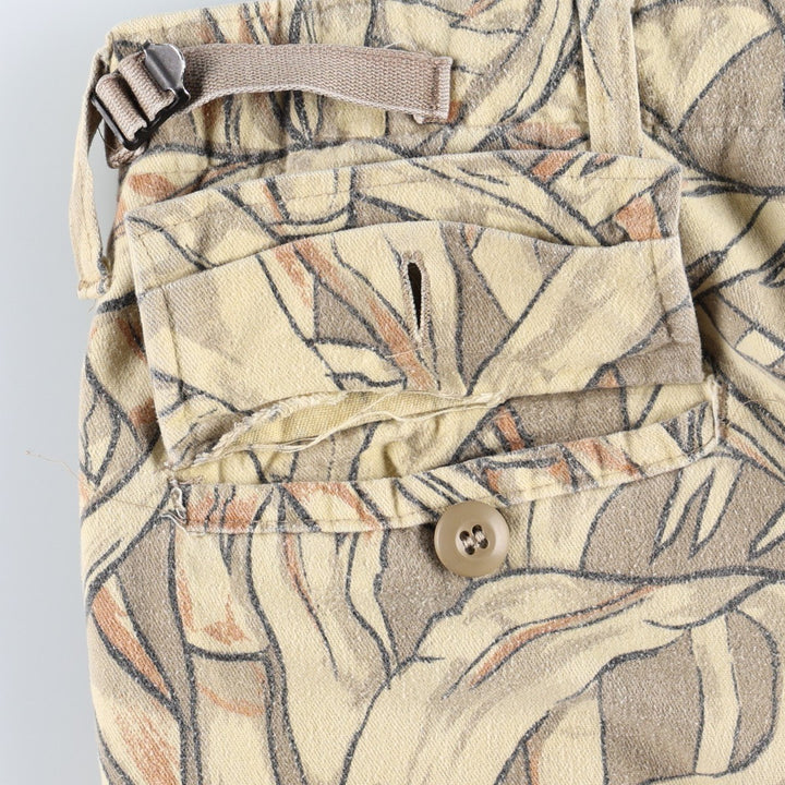 1990'S Civilian CAMCO Camouflage Pattern Cornfield Camo Military Cargo Pants, Made in USA, Men's W36 (approx.), Vintage cotton Beige type Vintage Second Hand