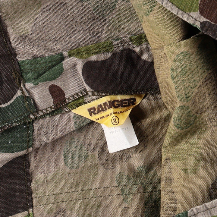 70'S Big Size Civilian RANGER Camouflage Pattern Duck Hunter Camo Military Baker Pants Men's W42 Equivalent Vintage cotton brown type Vintage Second Hand