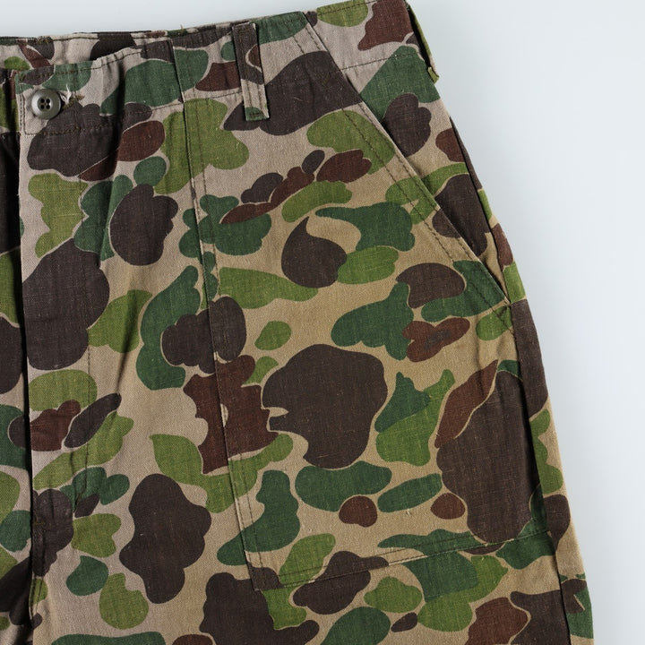 70'S Big Size Civilian RANGER Camouflage Pattern Duck Hunter Camo Military Baker Pants Men's W42 Equivalent Vintage cotton brown type Vintage Second Hand