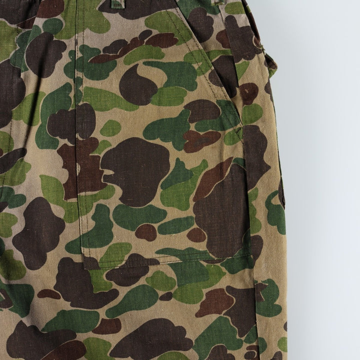 70'S Big Size Civilian RANGER Camouflage Pattern Duck Hunter Camo Military Baker Pants Men's W42 Equivalent Vintage cotton brown type Vintage Second Hand