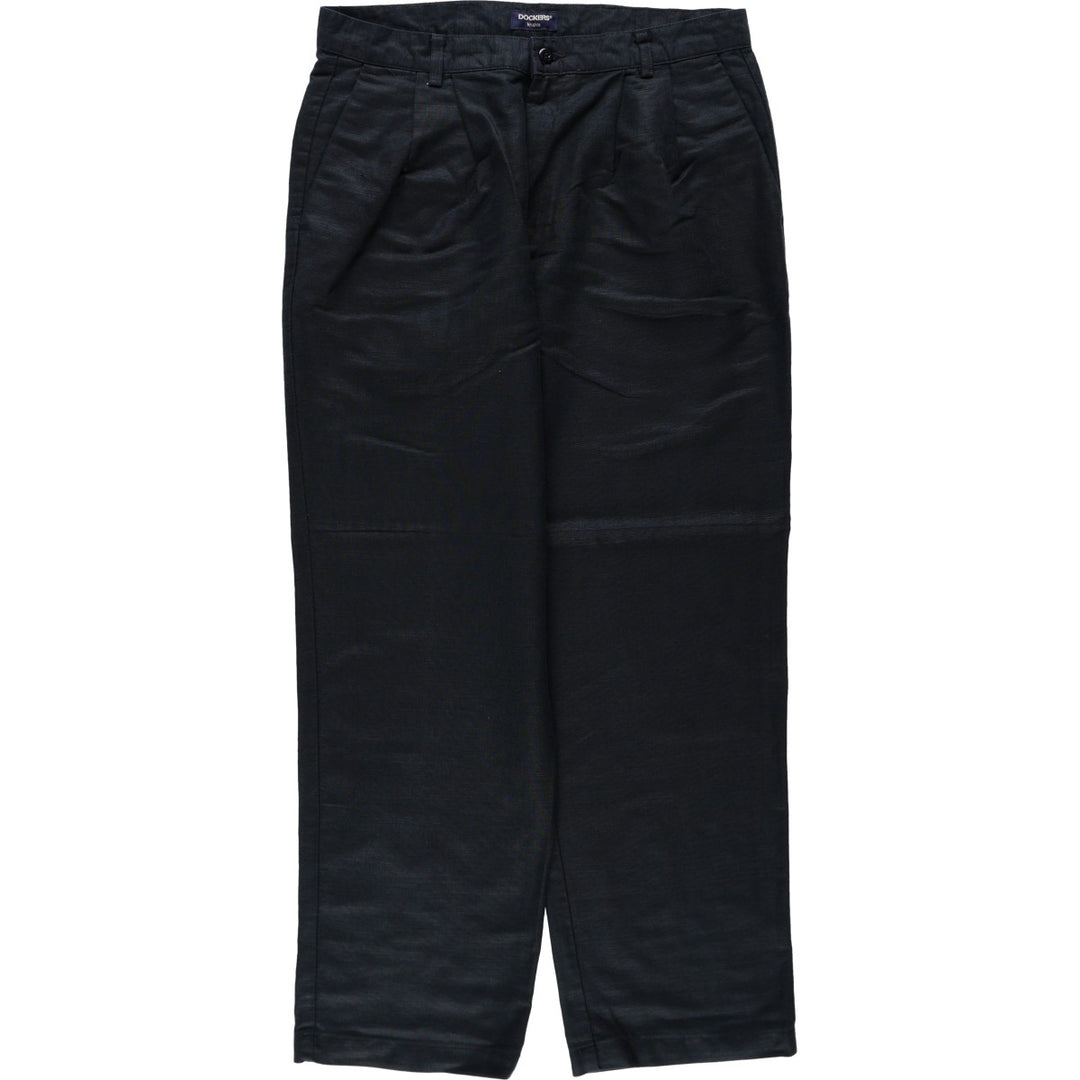 Dockers Khakis two-pleat slacks, men's size W33 (approx.) unclear black type Vintage Second Hand