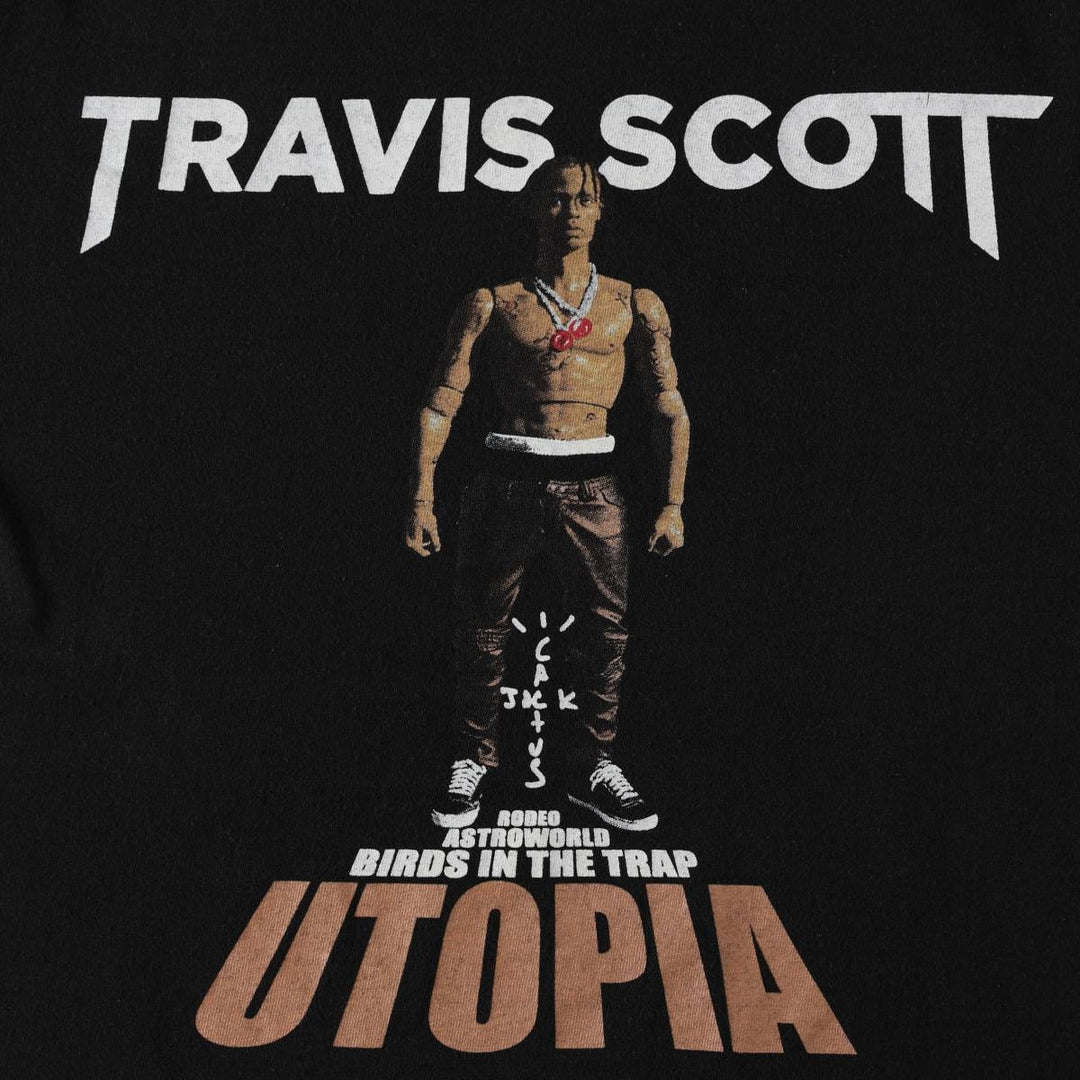 Travis Scott rap t-shirt, men's size S. unclear black type Vintage Second Hand