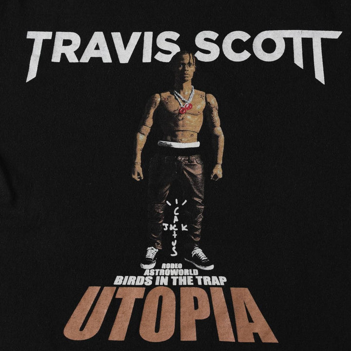 Travis Scott rap t-shirt, men's size S. unclear black type Vintage Second Hand
