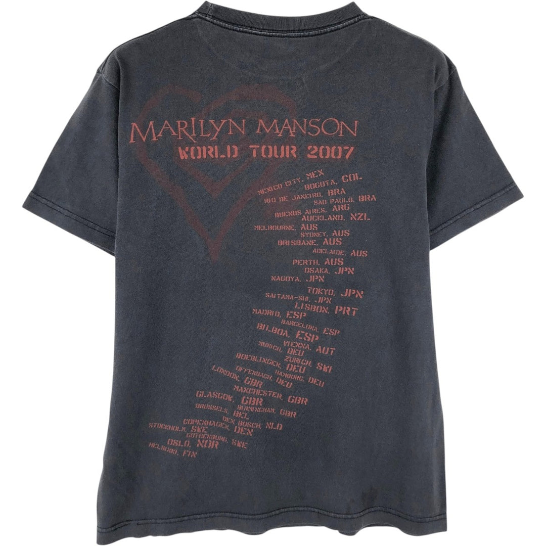 2000'S Marilyn Manson band t-shirt, men's size M (approx.) unclear black type Vintage Second Hand