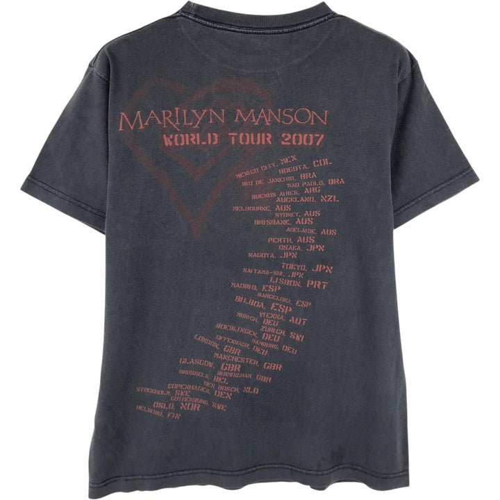 2000'S Marilyn Manson band t-shirt, men's size M (approx.) unclear black type Vintage Second Hand