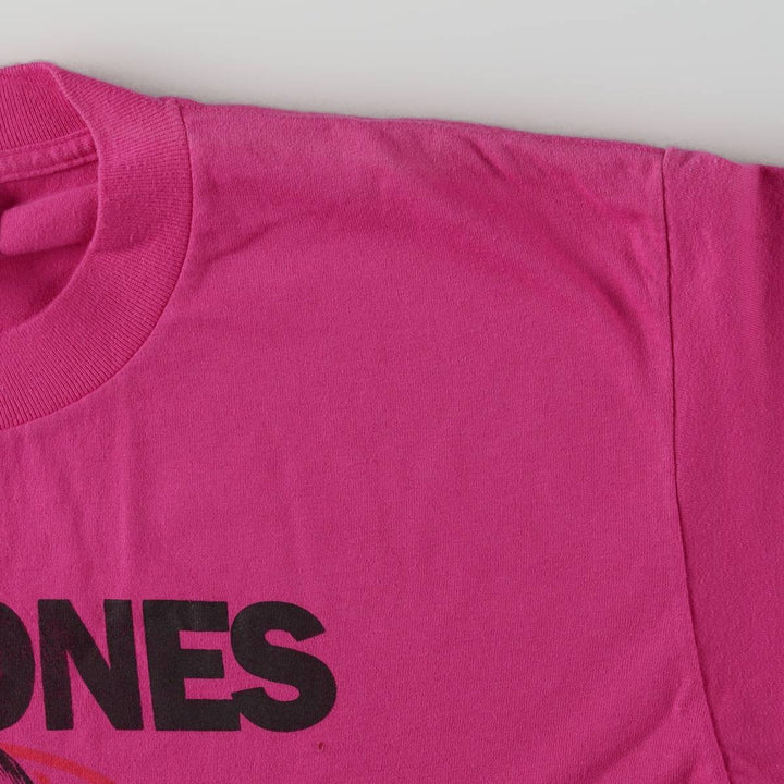 90'S Ramones Band T-Shirt, Made in USA, Men's Size L (approx.), Vintage cotton pink type Vintage Second Hand