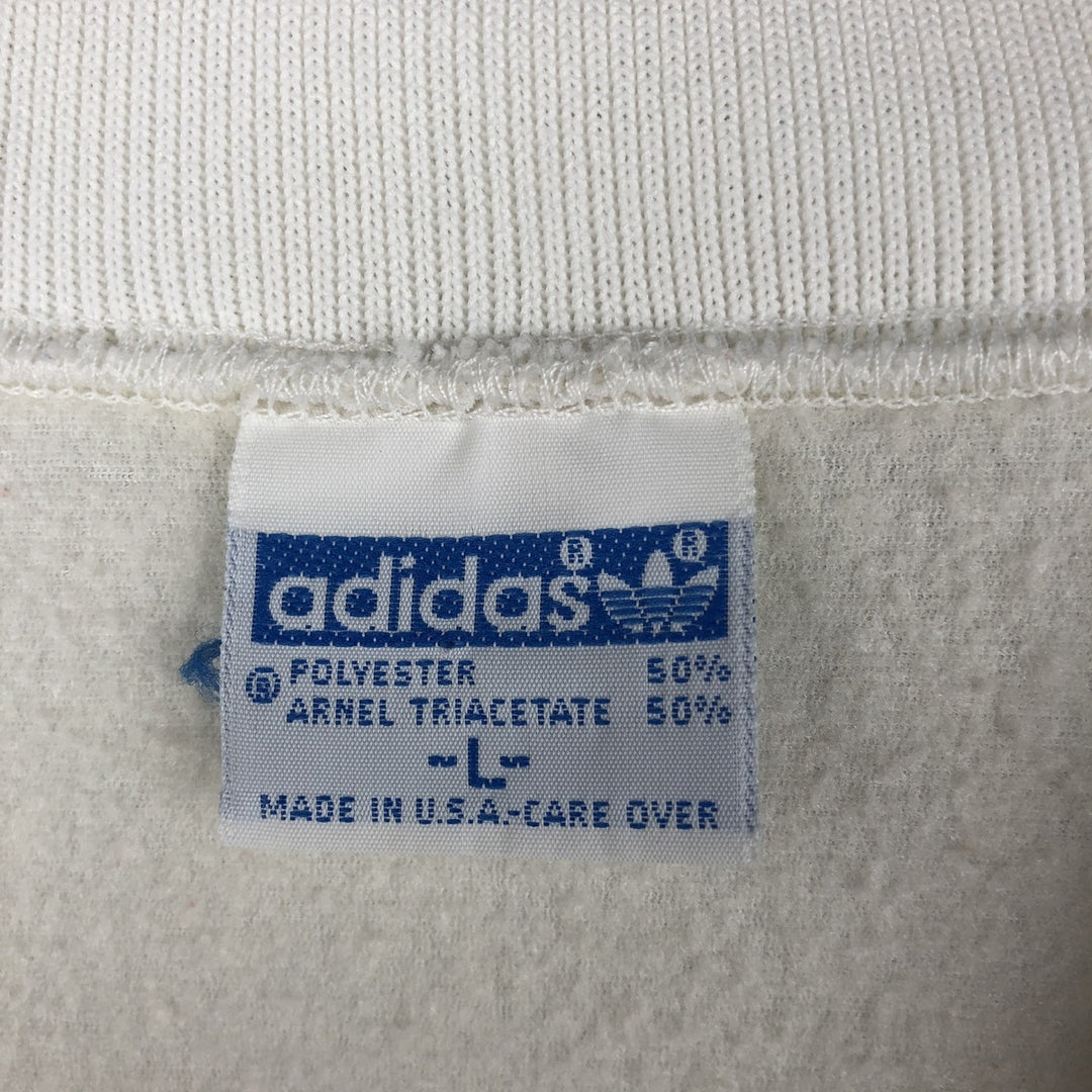 80'S Adidas Trefoil Logo Patchwork Track Jacket, Made in USA, Men's Size L (approx.), Vintage polyester white type Vintage Second Hand