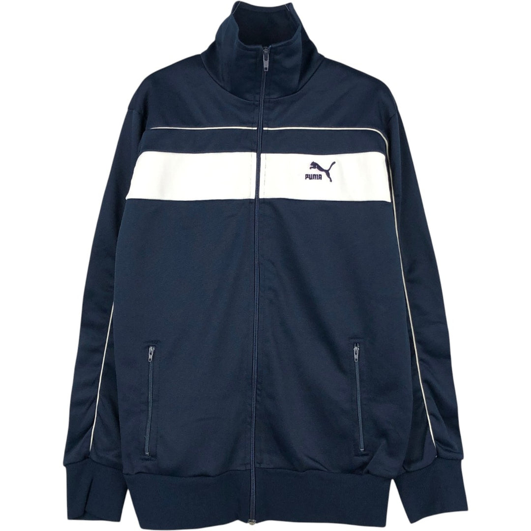 Vintage 70'S Puma Track Jacket, Made in France, Men's Size Medium polyester navy blue type Vintage Second Hand