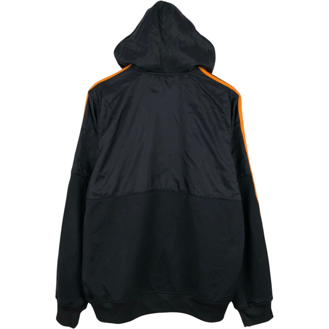 00'S adidas jersey hoodie track jacket men's size L polyester black type Vintage Second Hand