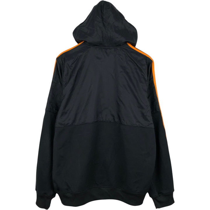 00'S adidas jersey hoodie track jacket men's size L polyester black type Vintage Second Hand
