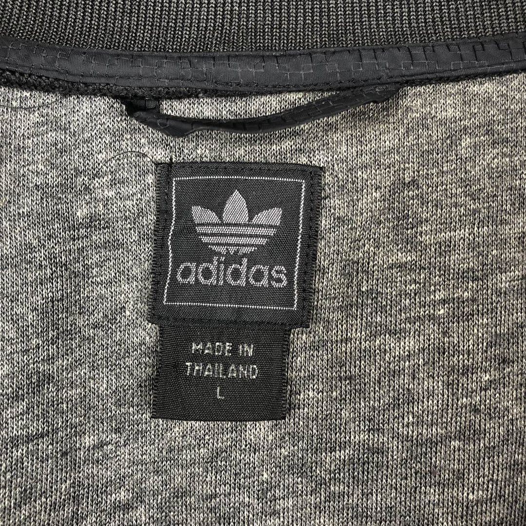 00'S adidas jersey hoodie track jacket men's size L polyester black type Vintage Second Hand