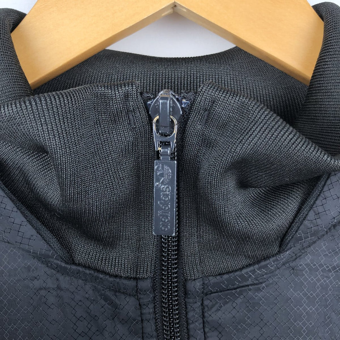 00'S adidas jersey hoodie track jacket men's size L polyester black type Vintage Second Hand