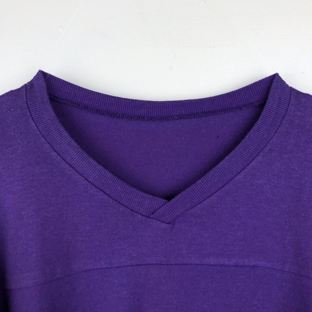 ~90'S Champion V-neck 5/8 sleeve football t-shirt, Made in USA, Men's size M equivalent, Vintage unclear purple type Vintage Second Hand