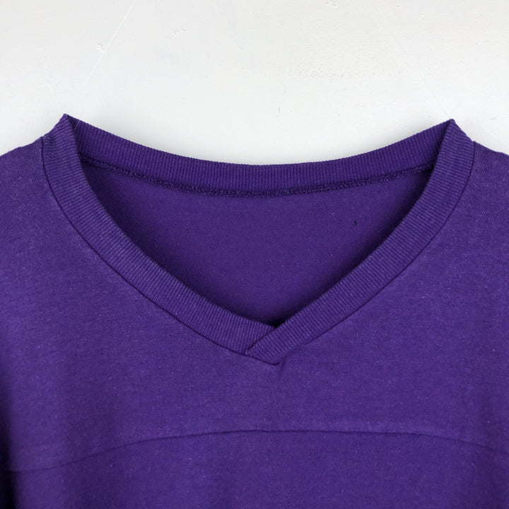 ~90'S Champion V-neck 5/8 sleeve football t-shirt, Made in USA, Men's size M equivalent, Vintage unclear purple type Vintage Second Hand