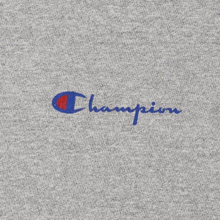 90'S Champion Short-Sleeve T-Shirt with One-Point Logo, Made in USA, Men's XXL Equivalent, Vintage cotton gray type Vintage Second Hand