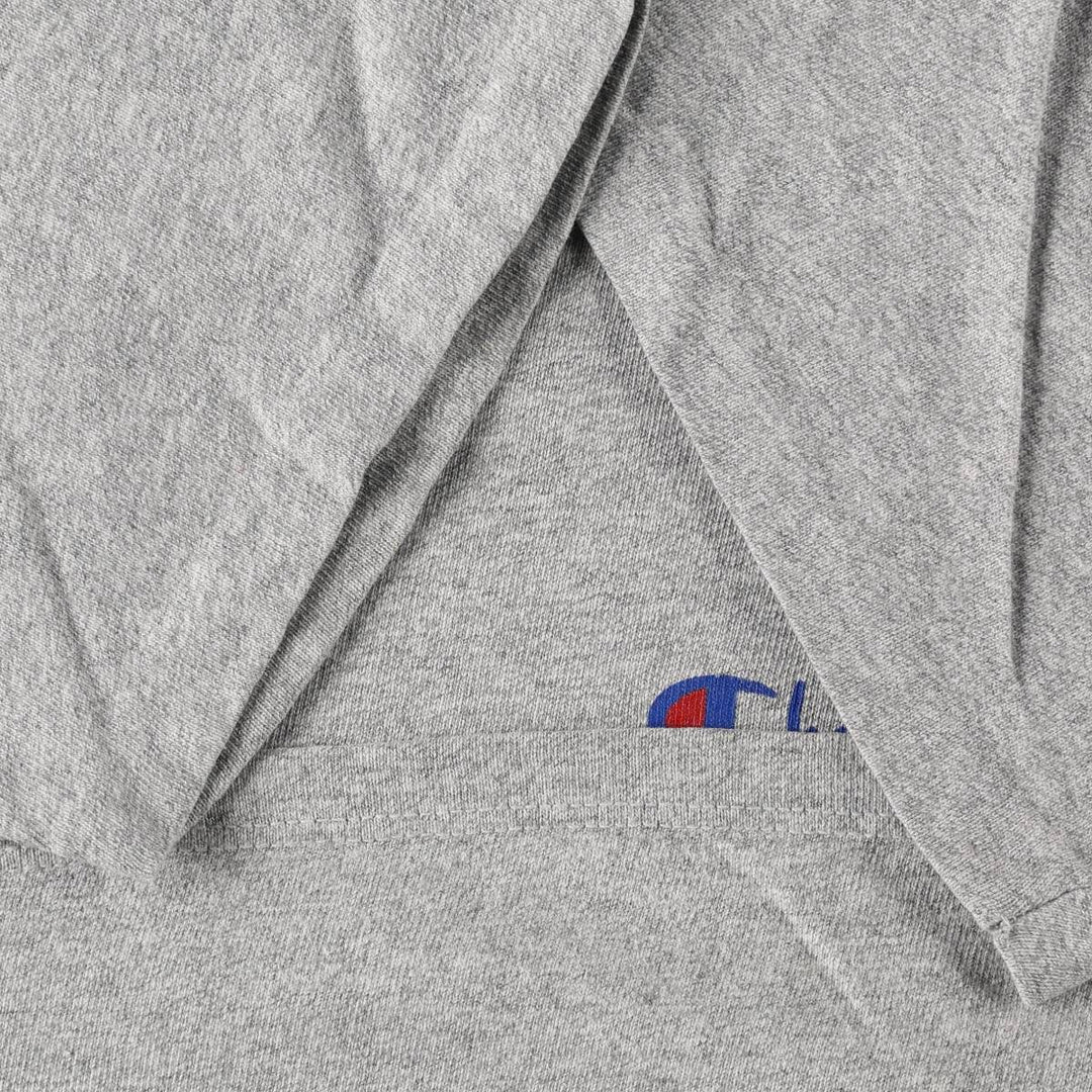 90'S Champion Short-Sleeve T-Shirt with One-Point Logo, Made in USA, Men's XXL Equivalent, Vintage cotton gray type Vintage Second Hand