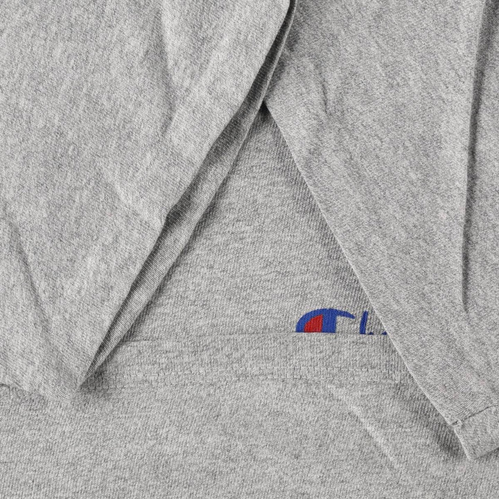 90'S Champion Short-Sleeve T-Shirt with One-Point Logo, Made in USA, Men's XXL Equivalent, Vintage cotton gray type Vintage Second Hand