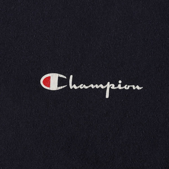 90'S Champion Short-Sleeve Logo T-Shirt, Made in USA, Men's Size L (Equivalent), Vintage cotton black type Vintage Second Hand