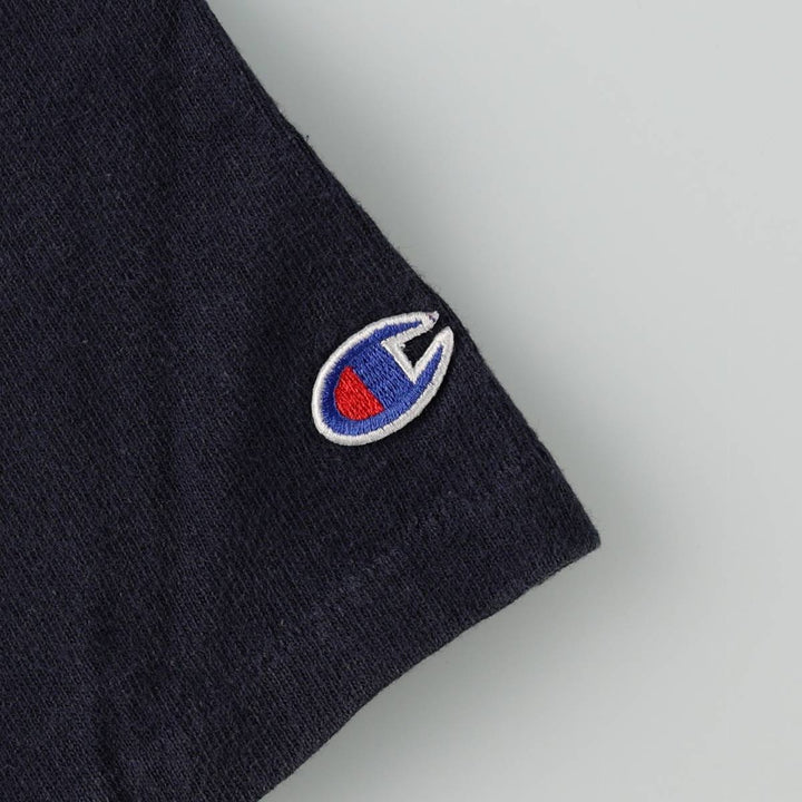 90'S Champion Short-Sleeve Logo T-Shirt, Made in USA, Men's Size L (Equivalent), Vintage cotton black type Vintage Second Hand