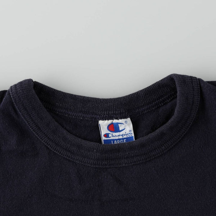 90'S Champion Short-Sleeve Logo T-Shirt, Made in USA, Men's Size L (Equivalent), Vintage cotton black type Vintage Second Hand