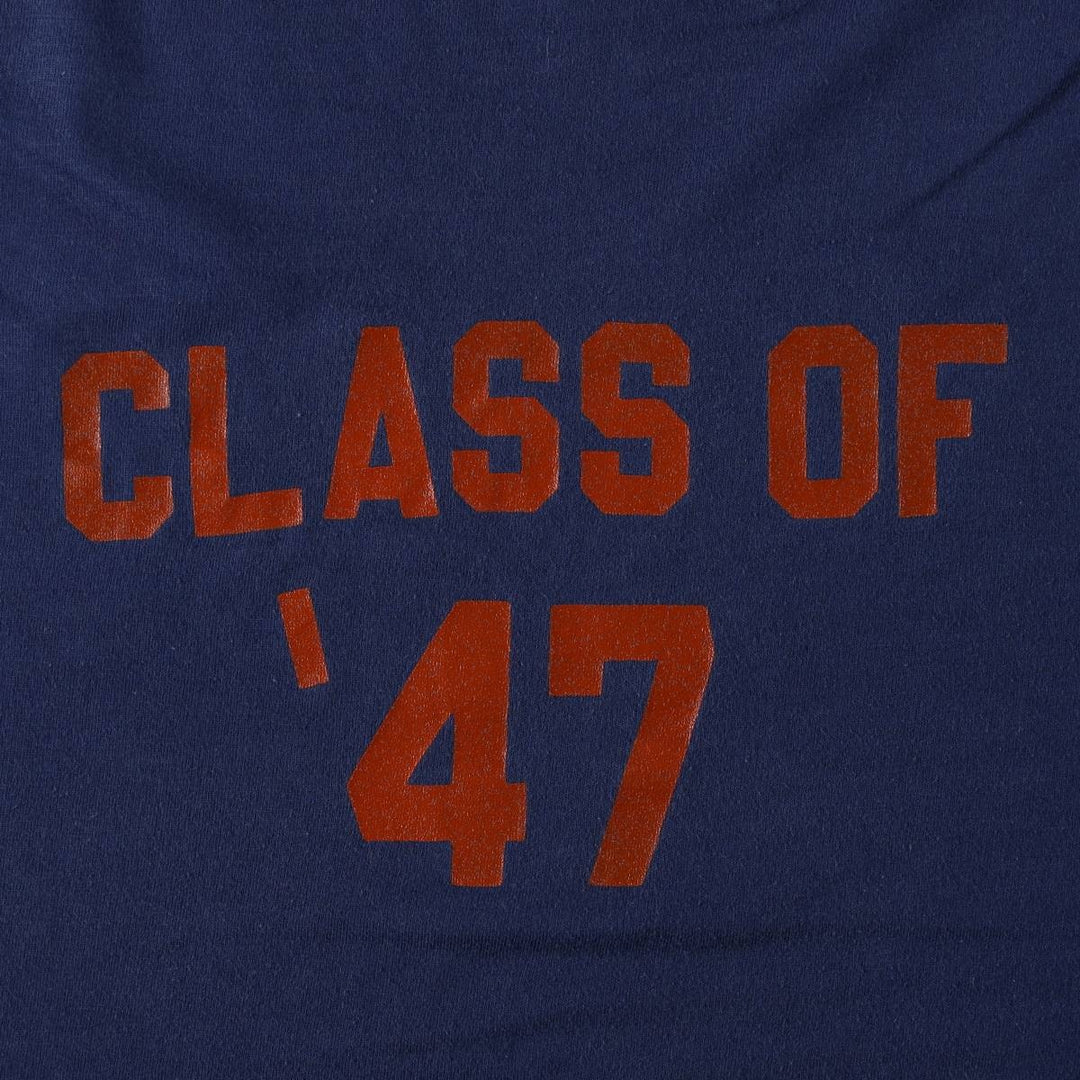 Vintage 1980'S Hanes Fifty-Fifty Blue Tag College T-Shirt, Made in USA, Men's Size Large cotton navy blue type Vintage Second Hand