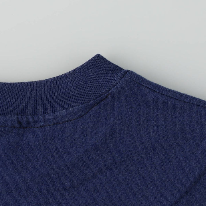 Vintage 1980'S Hanes Fifty-Fifty Blue Tag College T-Shirt, Made in USA, Men's Size Large cotton navy blue type Vintage Second Hand