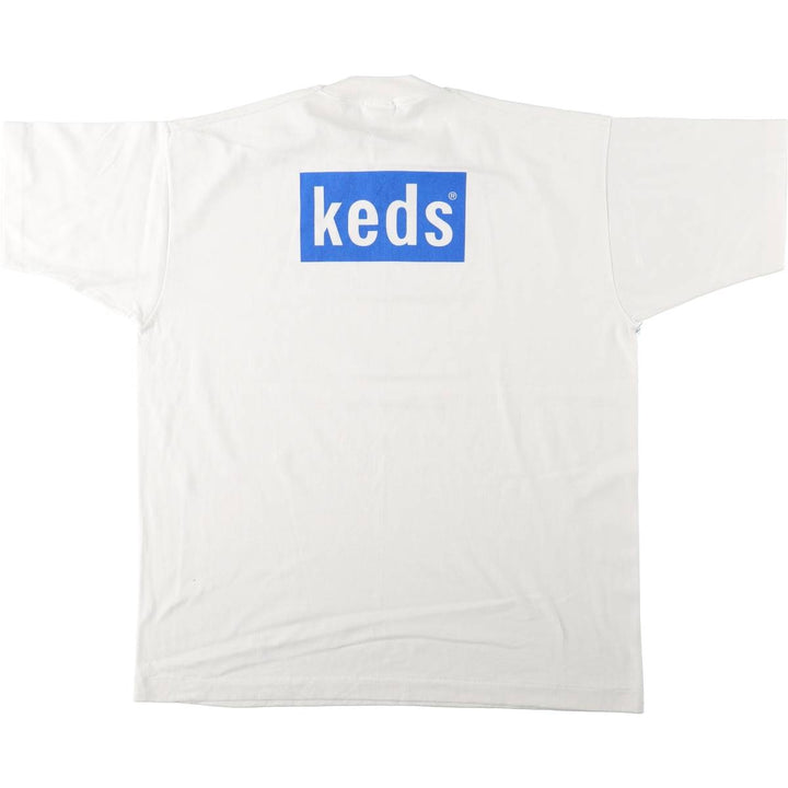 2000'S Fruit of the Loom Keds Advertising T-Shirt, Men's XL equivalent, Back Print cotton white type Vintage Second Hand