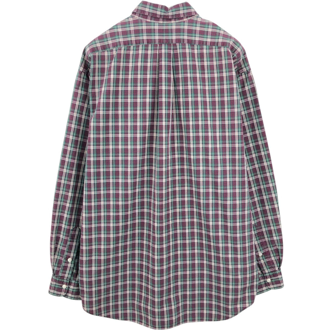 Ralph Lauren long sleeve button down check shirt, men's XL size cotton burgundy type Vintage Second Hand