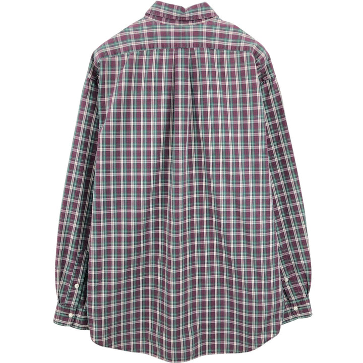 Ralph Lauren long sleeve button down check shirt, men's XL size cotton burgundy type Vintage Second Hand