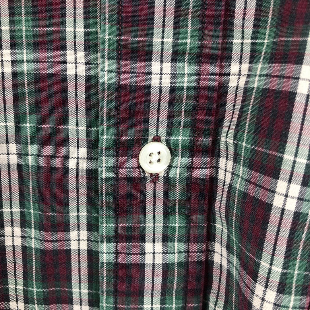 Ralph Lauren long sleeve button down check shirt, men's XL size cotton burgundy type Vintage Second Hand